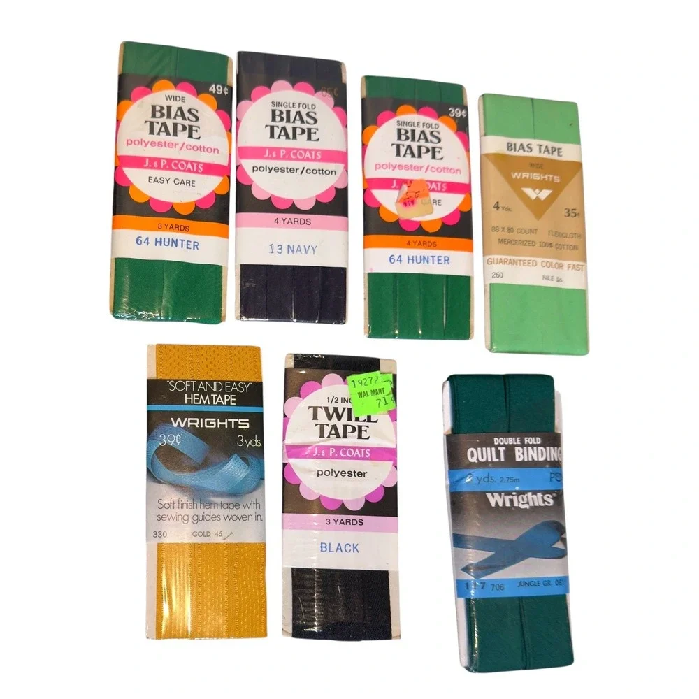 Vintage Sewing‎ Notions Lot Wrights Boiltex Rick Rack Bias Tape Hem Tape 21pc